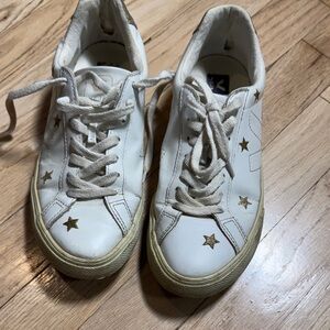 Madewell veja womens White and Gold Star Sneakers